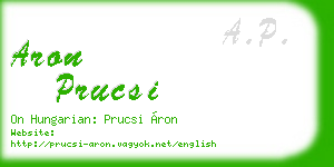 aron prucsi business card